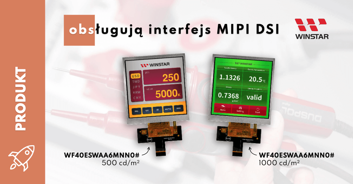 4-calowe kwadratowe wyświetlacze LCD od Winstara