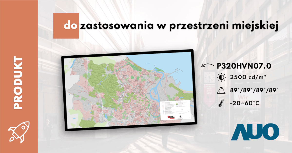31.5-calowy wyświetlacz LCD od AUO o poszerzonym zakresie temperatur pracy