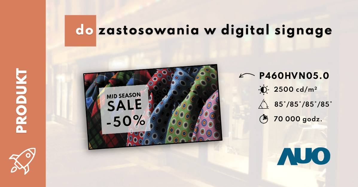 46-calowy wyświetlacz LCD od AUO