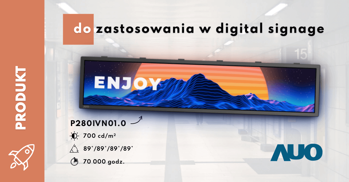 28-calowy panoramiczny wyświetlacz LCD od AUO