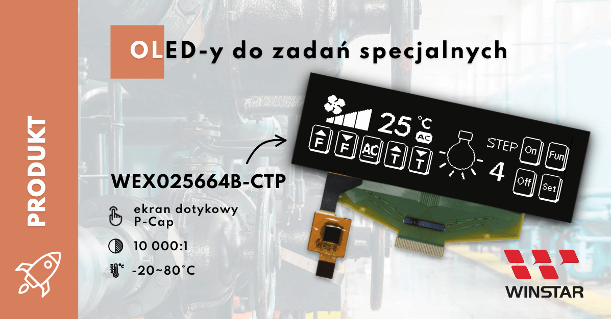 Wyświetlacze OLED ze zintegrowanym dotykiem pojemnościowym od Winstara