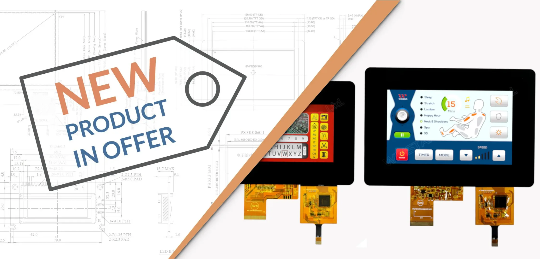 Winstar LCD-TFT mit USB und Dekorglas