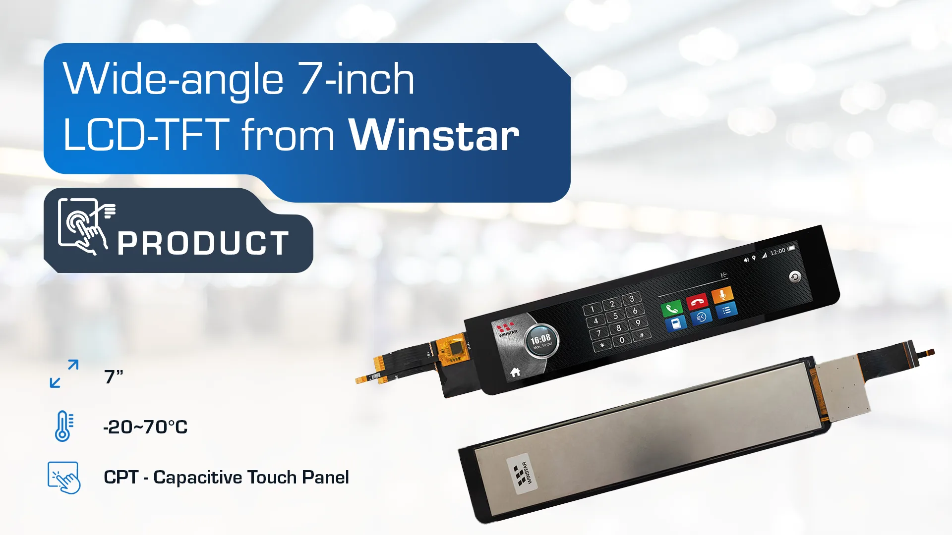 Wide-angle 7-inch LCD-TFT from Winstar